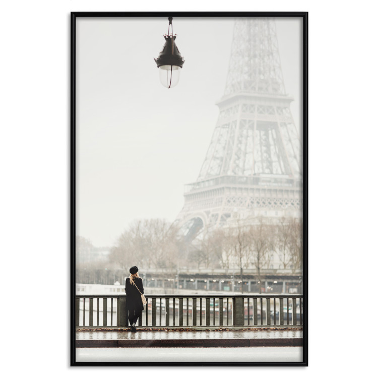 Wall Poster Space of Quiet Moments - woman against the backdrop of the Eiffel Tower in Paris 132297 additionalImage 15