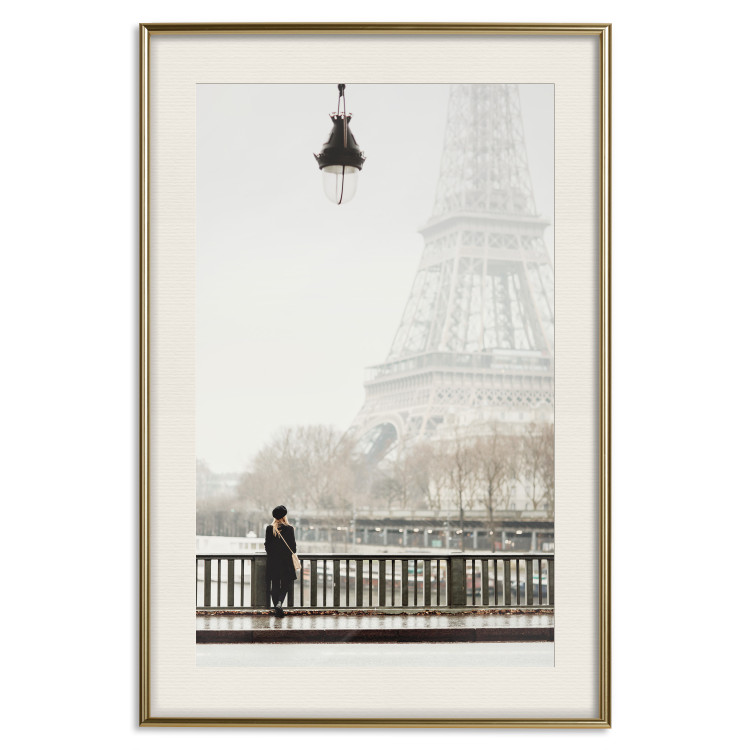 Wall Poster Space of Quiet Moments - woman against the backdrop of the Eiffel Tower in Paris 132297 additionalImage 20