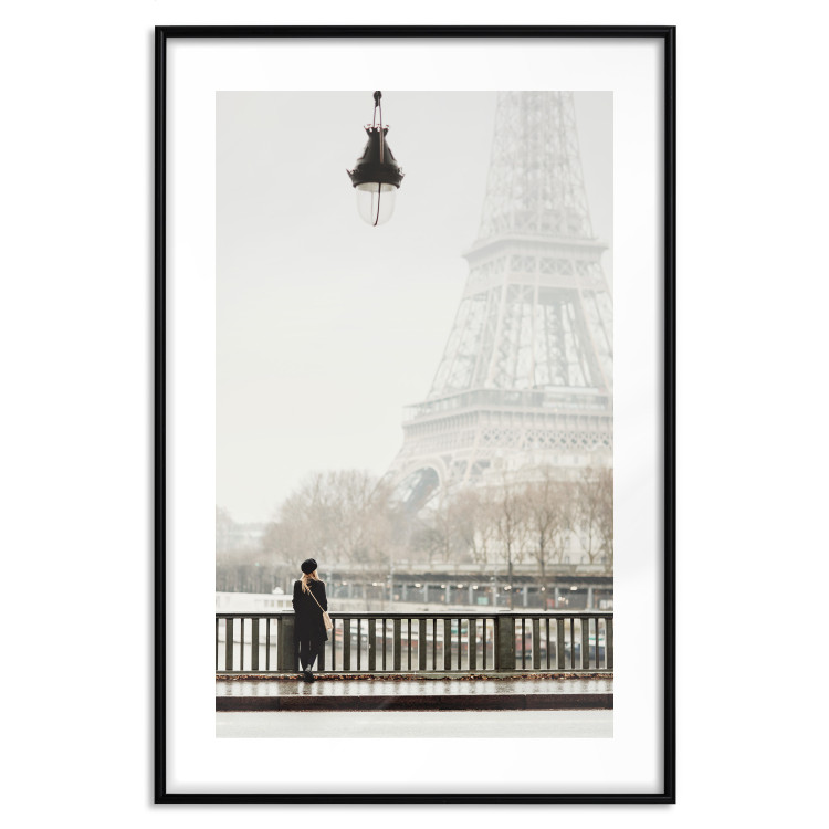Wall Poster Space of Quiet Moments - woman against the backdrop of the Eiffel Tower in Paris 132297 additionalImage 18