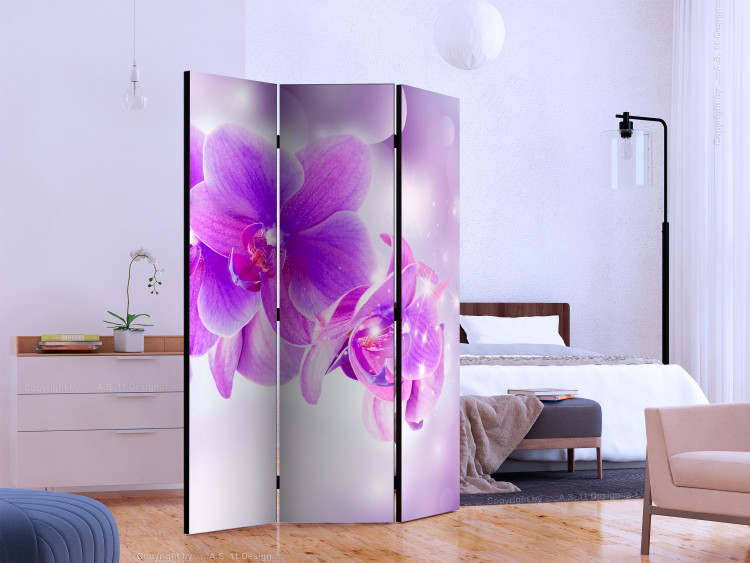Room Separator Purple Orchids (3-piece) - simple composition in orchid flowers 133097 additionalImage 2