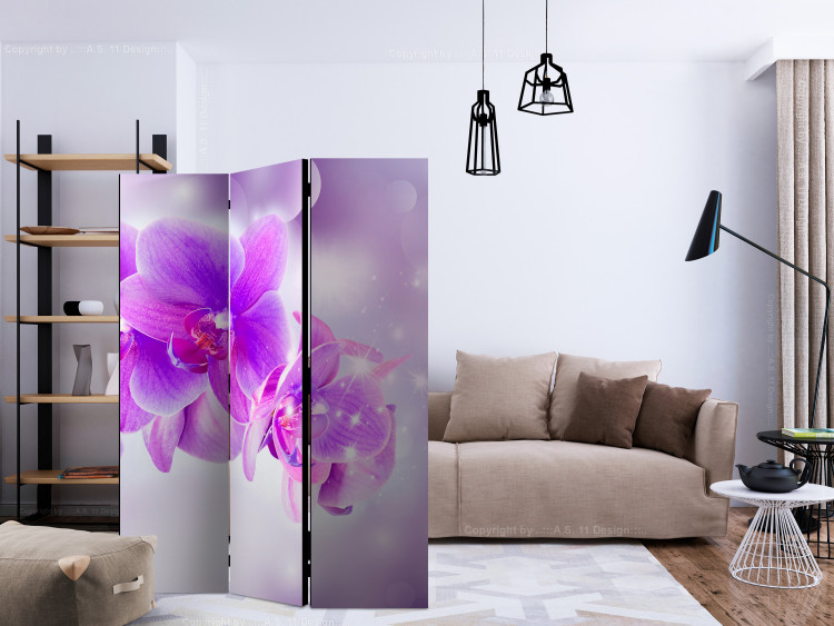 Room Separator Purple Orchids (3-piece) - simple composition in orchid flowers 133097 additionalImage 4