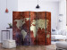 Room Divider Iron Continents II (5-piece) - brown world map in abstraction 133297 additionalThumb 2