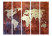 Room Divider Iron Continents II (5-piece) - brown world map in abstraction 133297 additionalThumb 3