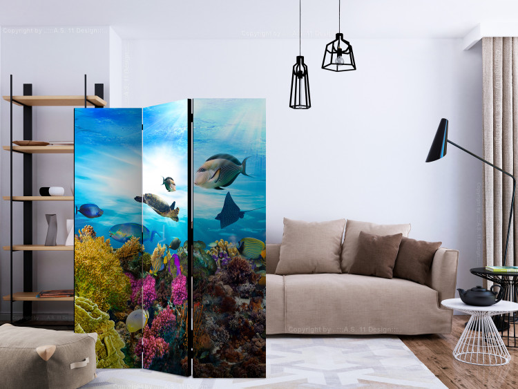 Room Separator Colorful Reef (3-piece) - fish and marine plants against an ocean backdrop 133397 additionalImage 4
