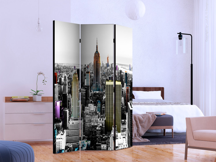 Room Divider Screen Opalescent Skyscrapers - skyscraper architecture with colorful details 133897 additionalImage 2