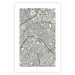 Poster Parisian Mosaic - black and white map of a large city depicted from a bird's-eye view 135097 additionalThumb 25