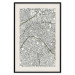 Poster Parisian Mosaic - black and white map of a large city depicted from a bird's-eye view 135097 additionalThumb 19