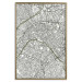 Poster Parisian Mosaic - black and white map of a large city depicted from a bird's-eye view 135097 additionalThumb 17