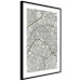 Poster Parisian Mosaic - black and white map of a large city depicted from a bird's-eye view 135097 additionalThumb 8