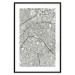 Poster Parisian Mosaic - black and white map of a large city depicted from a bird's-eye view 135097 additionalThumb 17