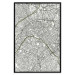Poster Parisian Mosaic - black and white map of a large city depicted from a bird's-eye view 135097 additionalThumb 16