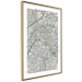 Poster Parisian Mosaic - black and white map of a large city depicted from a bird's-eye view 135097 additionalThumb 9