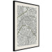 Poster Parisian Mosaic - black and white map of a large city depicted from a bird's-eye view 135097 additionalThumb 2