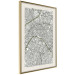 Poster Parisian Mosaic - black and white map of a large city depicted from a bird's-eye view 135097 additionalThumb 3