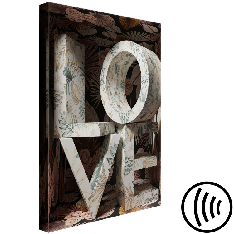 Canvas Art Print Love in the letters - inscription LOVE covered with floral motifs 135397 additionalImage 6