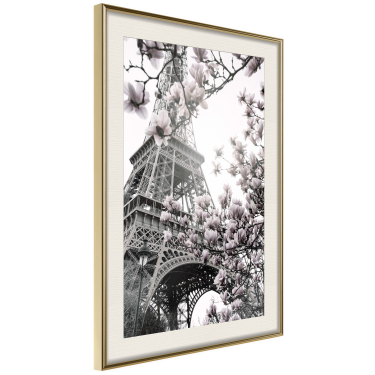 Wall Poster Parisian Magnolias - bright landscape of magnolia flowers with the Eiffel Tower in the background 135597 additionalImage 3