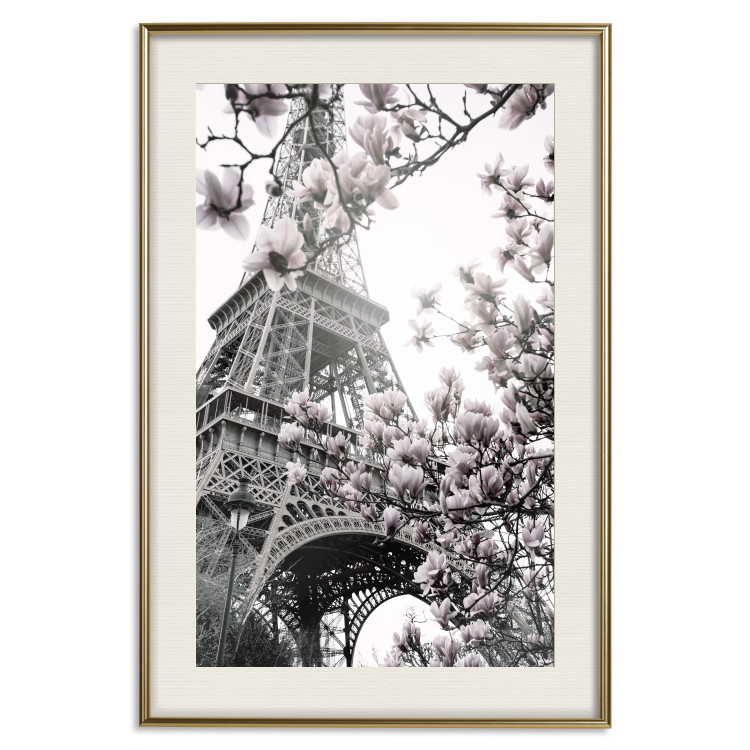 Wall Poster Parisian Magnolias - bright landscape of magnolia flowers with the Eiffel Tower in the background 135597 additionalImage 18