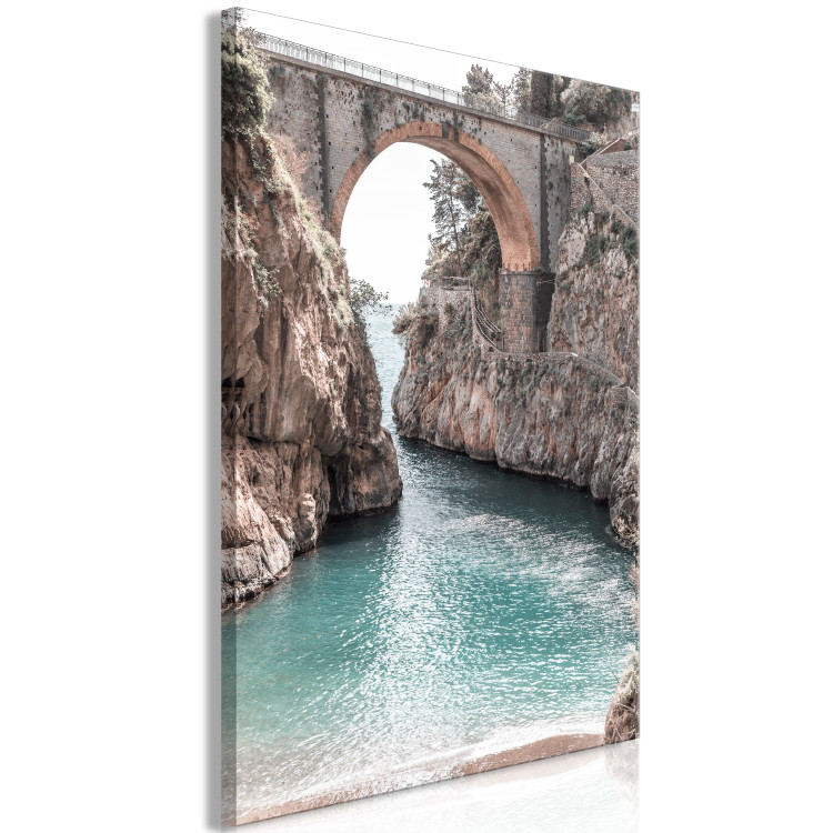Canvas Art Print Bridge in Positano (1-piece) Vertical - Italian landscape view 135897 additionalImage 2