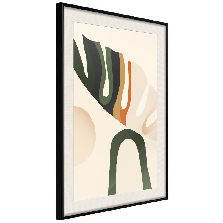 Poster My Dream - simple boho-style abstraction with a leaf in warm colors 137497 additionalImage 7