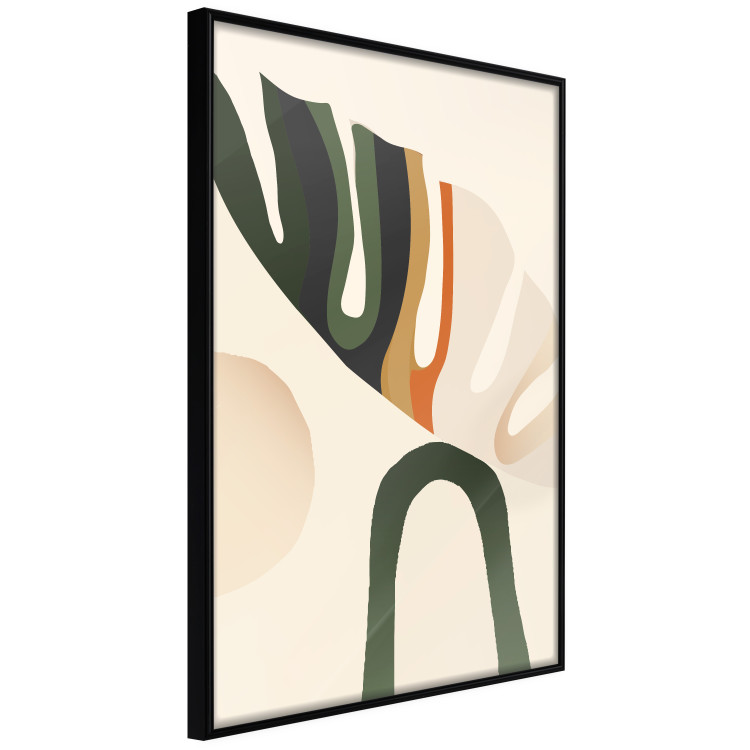 Poster My Dream - simple boho-style abstraction with a leaf in warm colors 137497 additionalImage 9