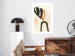 Poster My Dream - simple boho-style abstraction with a leaf in warm colors 137497 additionalThumb 4
