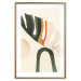 Poster My Dream - simple boho-style abstraction with a leaf in warm colors 137497 additionalThumb 12
