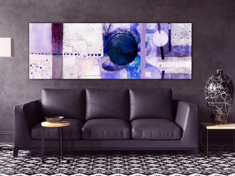 Canvas Print Purple Machine (1-piece) Narrow - abstraction in rectangles and circles 138597 additionalImage 3