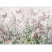 Photo Wallpaper Winged meadow - landscape with plants and butterflies in shades of pink 143497 additionalThumb 1