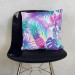 Decorative Microfiber Pillow Piña colada - neon graphic pattern with tropical flora cushions 146897 additionalThumb 3