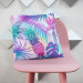 Decorative Microfiber Pillow Piña colada - neon graphic pattern with tropical flora cushions 146897 additionalThumb 2