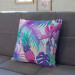 Decorative Microfiber Pillow Piña colada - neon graphic pattern with tropical flora cushions 146897 additionalThumb 4