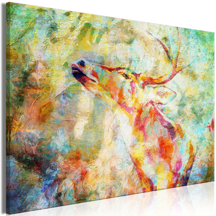 Canvas Fairytale Deer (1-piece) Wide - animal on a colorful background 149097 additionalImage 2