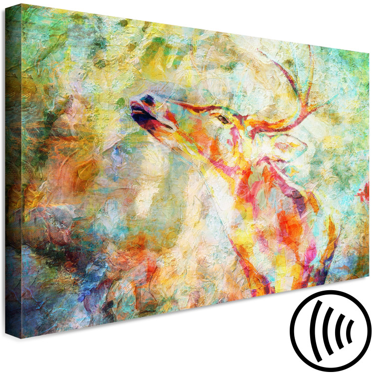 Canvas Fairytale Deer (1-piece) Wide - animal on a colorful background 149097 additionalImage 6