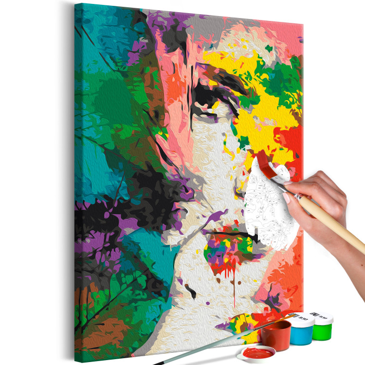 Paint by Number Kit Female Gaze - Colorful Face in an Abstract Form 149797 additionalImage 4