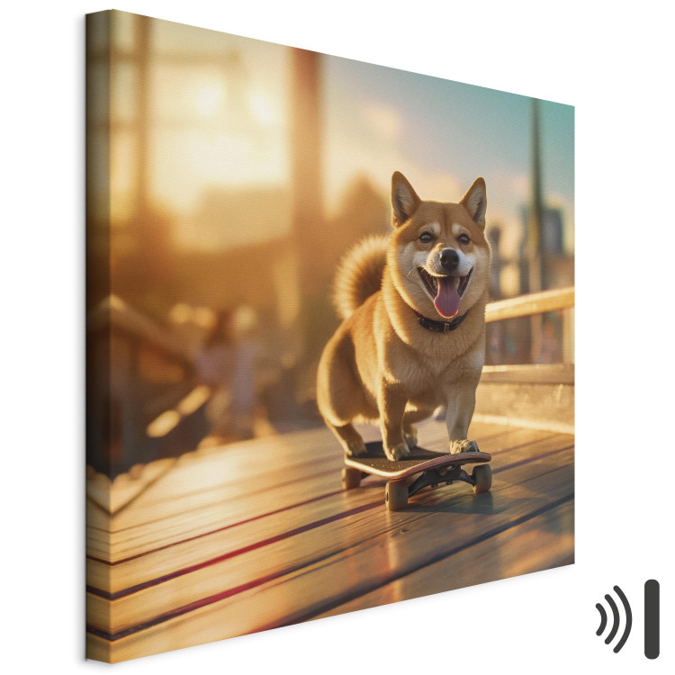 Canvas AI Shiba Dog - Smiling Animal on Skateboard at Sunset - Square 150097 additionalImage 8