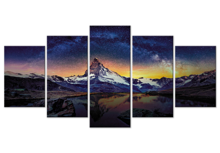 Canvas Art Print Matterhorn (5 Parts) Wide 150297
