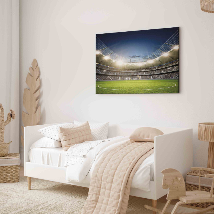 Canvas Art Print Football Stadium - Illuminated Pitch and Stands Before the Final Match 151197 additionalImage 10