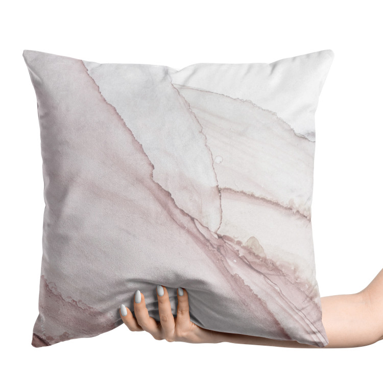 Decorative Velor Pillow Pink Marble - Vivid Rock Veins on a Pastel Background 151397 additionalImage 3