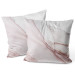 Decorative Velor Pillow Pink Marble - Vivid Rock Veins on a Pastel Background 151397 additionalThumb 2