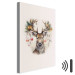 Canvas Christmas Guest - Watercolor Illustration of a Deer With Decorated Antlers 151697 additionalThumb 8