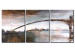 Canvas Art Print Melancholy City Bridge (3-piece) - city architecture with a river 46797