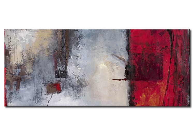 Canvas Art Print Red Abstraction (1-piece) - Fantasy with a flowing water effect 48097