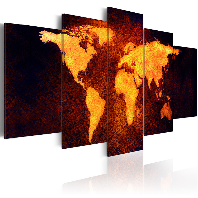 Canvas Print Map of the World - Hot lava 50097 additionalImage 2
