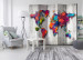 Room Divider Screen Concrete World - world map with colorful continents and concrete background 95297 additionalThumb 4