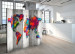 Room Divider Screen Concrete World - world map with colorful continents and concrete background 95297 additionalThumb 2