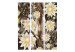 Room Divider Depth of Bronze - white flowers against the glow of brown abstract waves 95397 additionalThumb 3