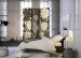 Room Divider Depth of Bronze - white flowers against the glow of brown abstract waves 95397 additionalThumb 4