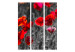 Folding Screen Red Poppies - summer flowers of red poppies on a black and white meadow 96997 additionalThumb 3