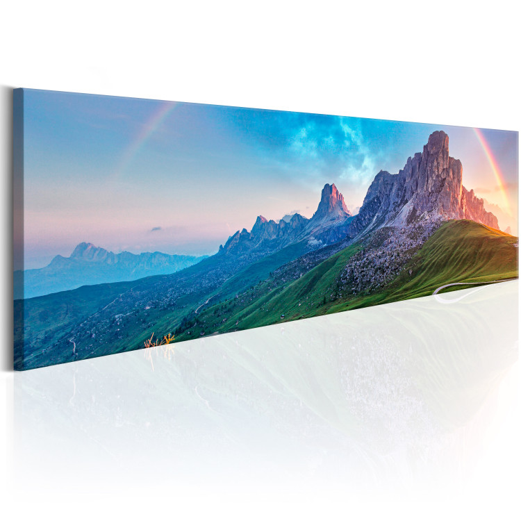 Canvas Print Summer in the Alps (1-piece) - Rainbow and Sky over Mountain Landscape 106208 additionalImage 2