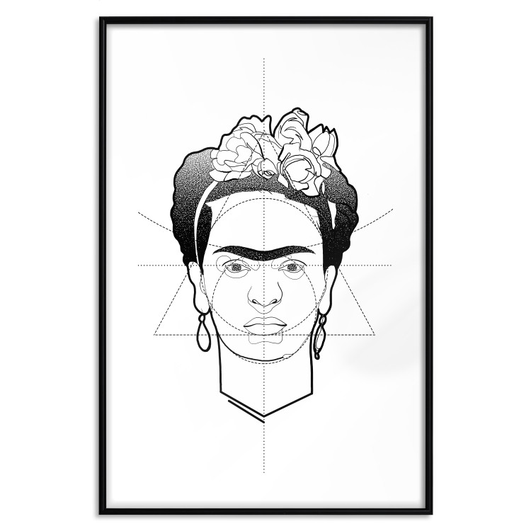 Wall Poster Beautiful Frida - black and white geometric composition with a woman's face 114308 additionalImage 15